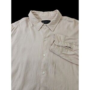 TAILORED ATHLETE Men's XXXL Linen Blend Long Sleeve‎ Button Up Shirt Pink